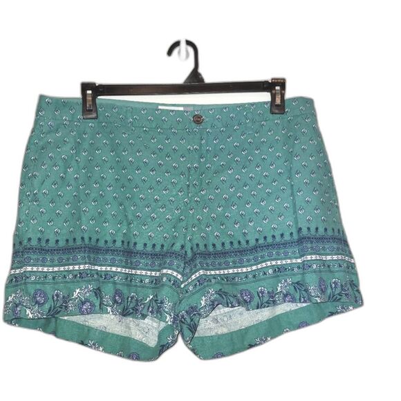 Old Navy Teal Turquoise Linen Blend Shorts 14 - Picture 2 of 11